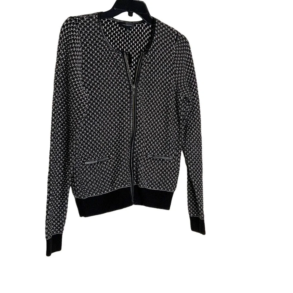 𝅺THE Limited black sweater jacket with faux leather details. Size S - Picture 3 of 7